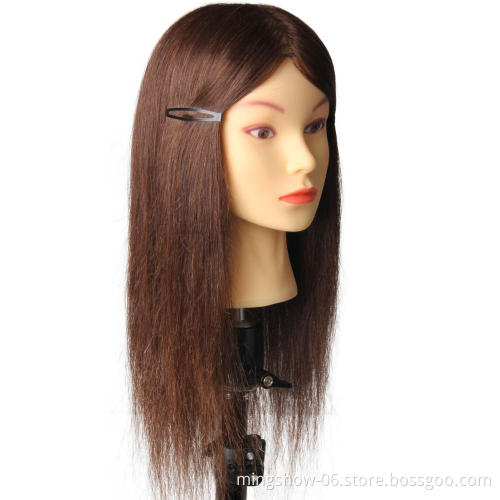 18" Practice Training Doll Head 100% human hair Hairdresser mannequin training  head